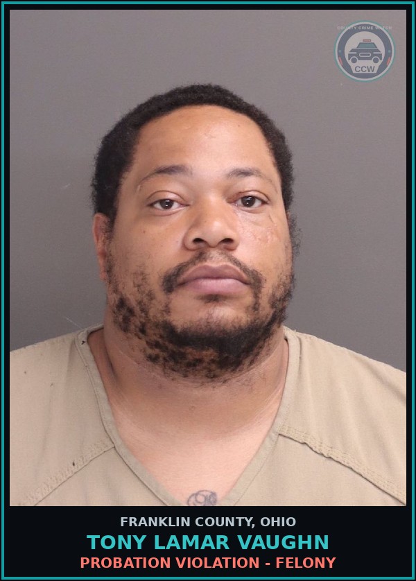 Booking mugshot of Tony Lamar Vaughn in Franklin County