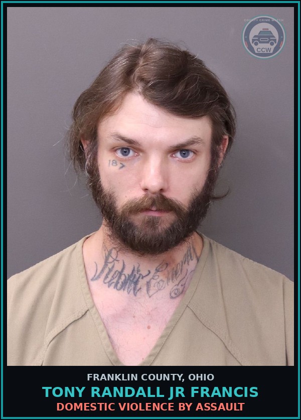 Booking mugshot of Tony Randall Jr Francis in Franklin County