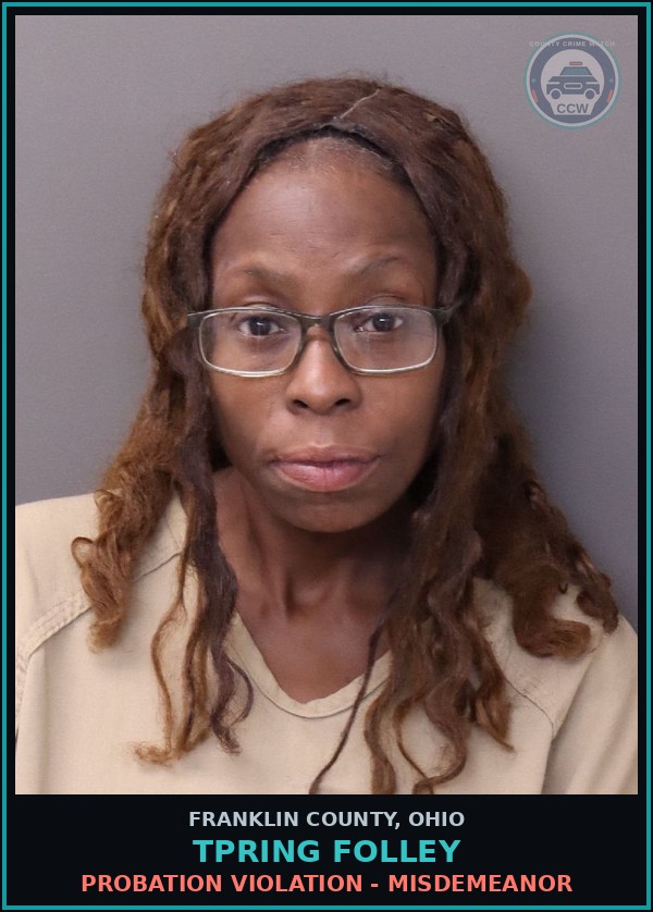 Booking mugshot of Tpring Folley in Franklin County