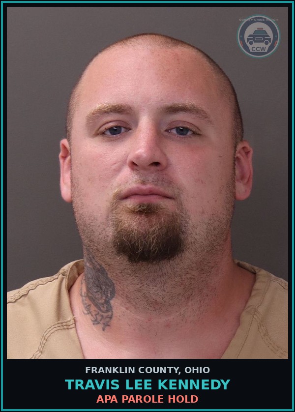 Booking mugshot of Travis Lee Kennedy in Franklin County