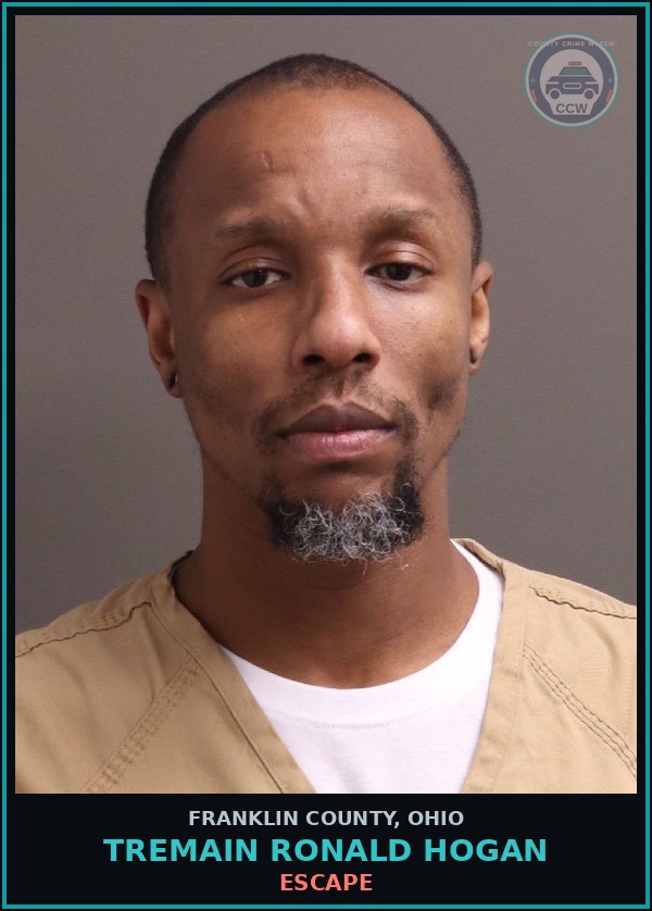 Booking mugshot of Tremain Ronald Hogan in Franklin County