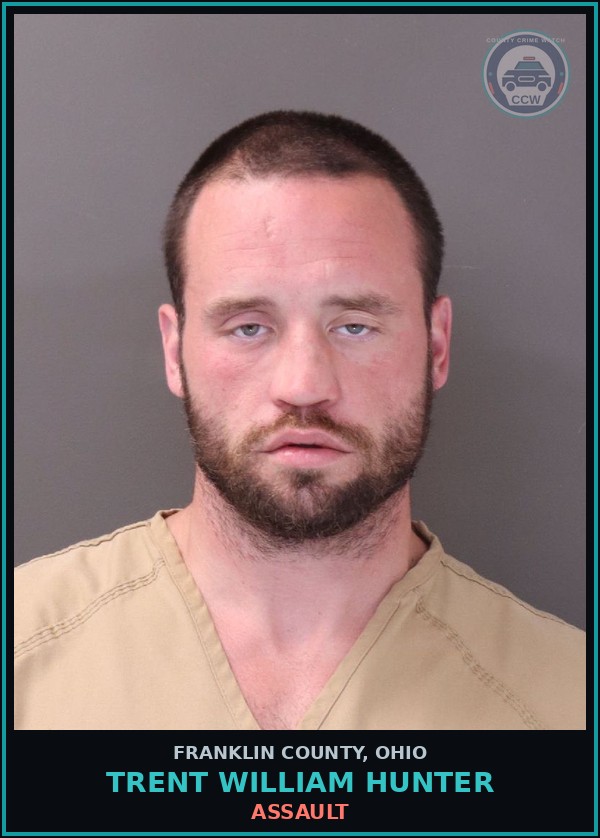 Booking mugshot of Trent William Hunter in Franklin County