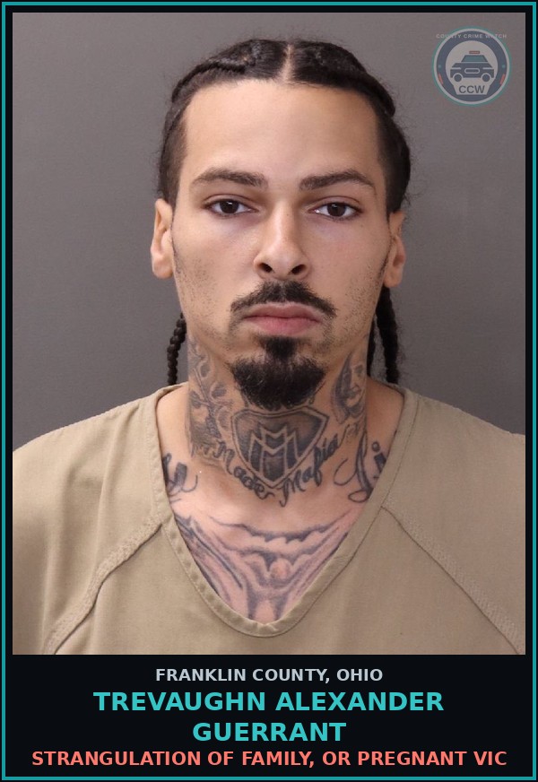 Booking mugshot of Trevaughn Alexander Guerrant in Franklin County
