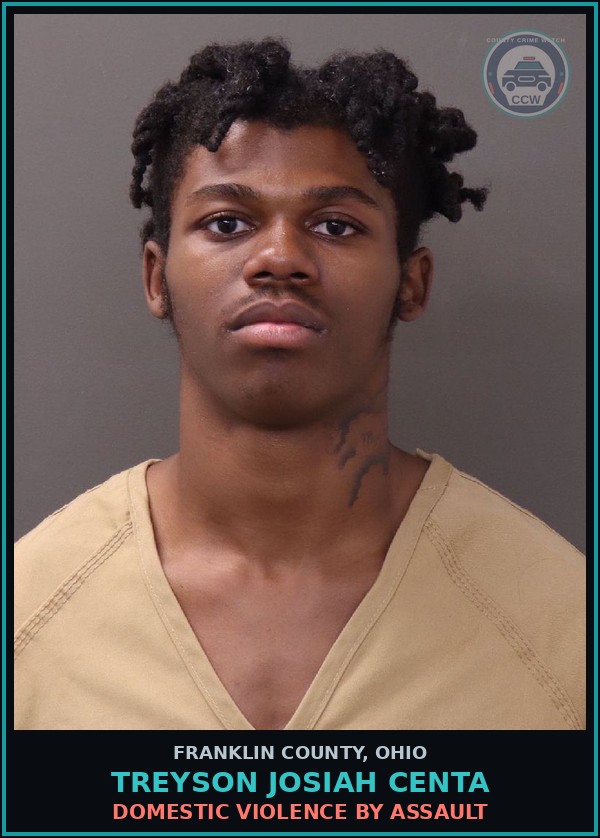 Booking mugshot of Treyson Josiah Centa in Franklin County
