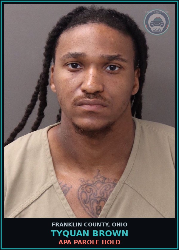 Booking mugshot of Tyquan Brown in Franklin County