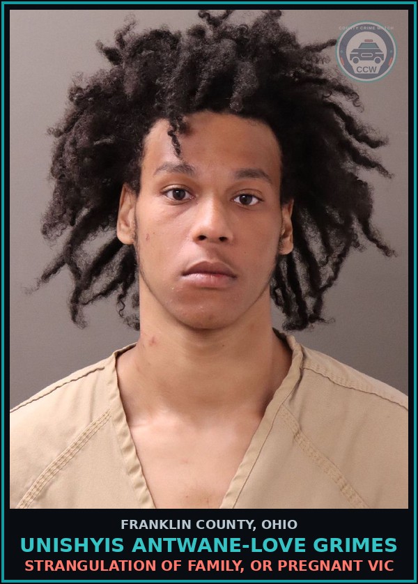 Booking mugshot of Unishyis Antwane-Love Grimes in Franklin County