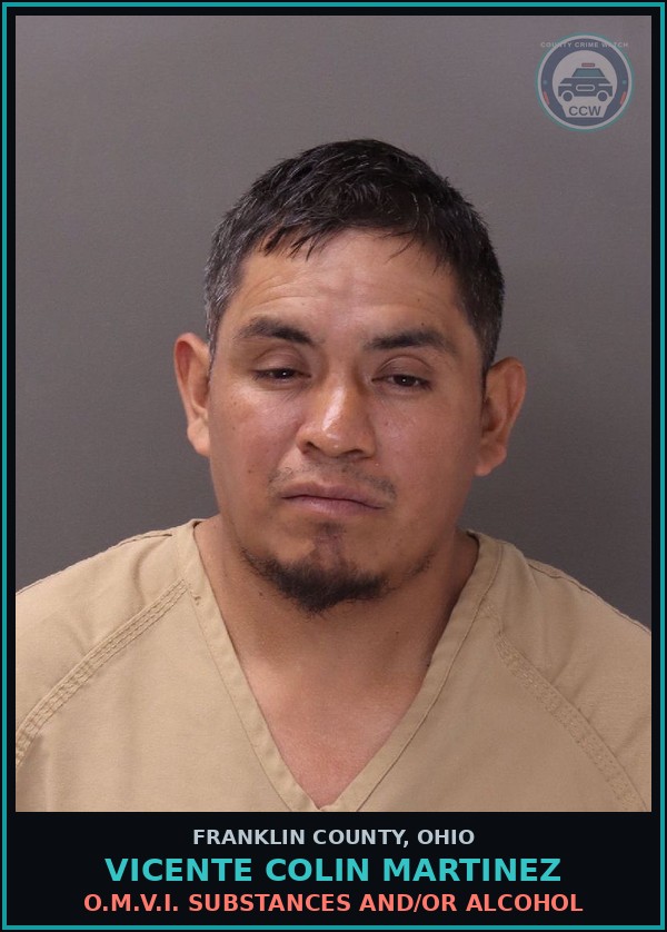 Booking mugshot of Vicente Colin Martinez in Franklin County