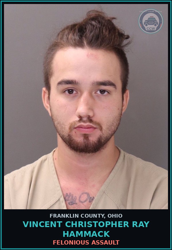 Booking mugshot of Vincent Christopher Ray Hammack in Franklin County