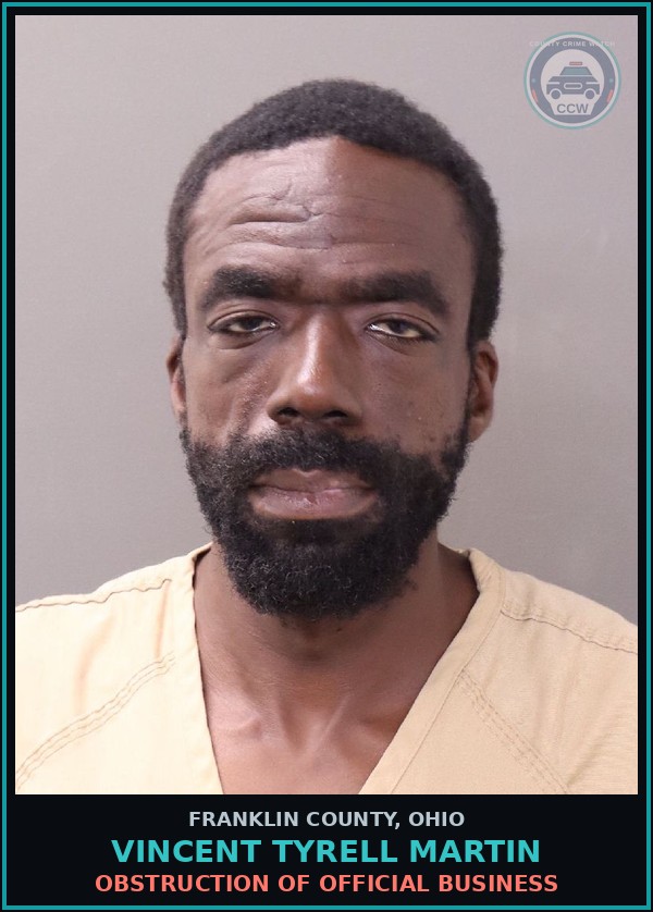 Booking mugshot of Vincent Tyrell Martin in Franklin County
