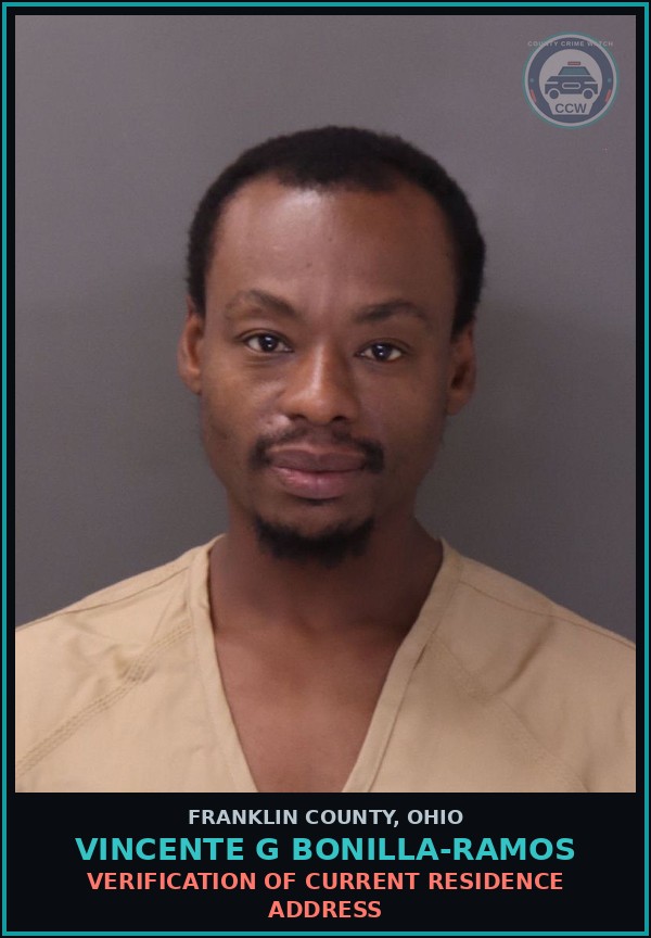 Booking mugshot of Vincente G Bonilla-Ramos in Franklin County