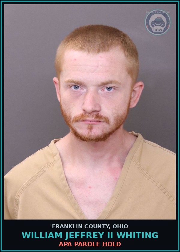 Booking mugshot of William Jeffrey Ii Whiting in Franklin County