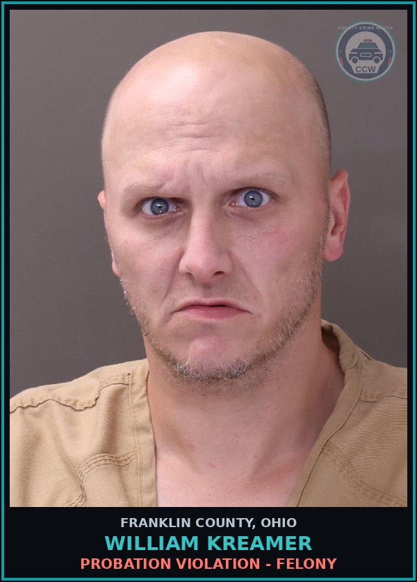 Booking mugshot of William Kreamer in Franklin County