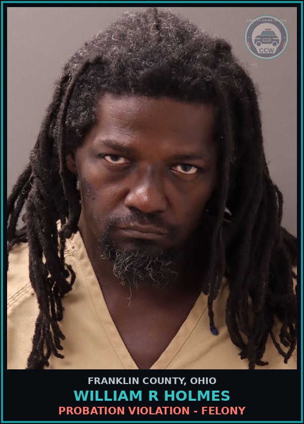 Booking mugshot of William R Holmes in Franklin County