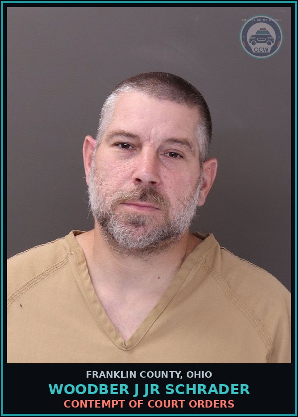Booking mugshot of Woodber J Jr Schrader in Franklin County