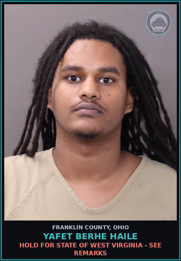 Booking mugshot of Yafet Berhe Haile in Franklin County