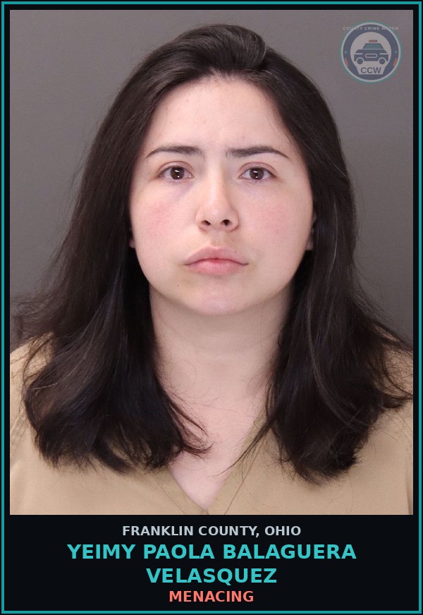 Booking mugshot of Yeimy Paola Balaguera Velasquez in Franklin County