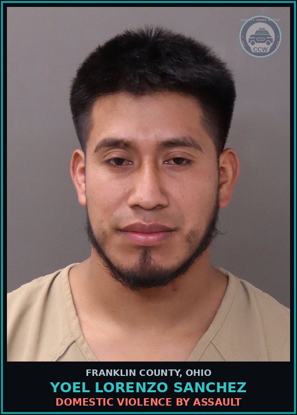 Booking mugshot of Yoel Lorenzo Sanchez in Franklin County