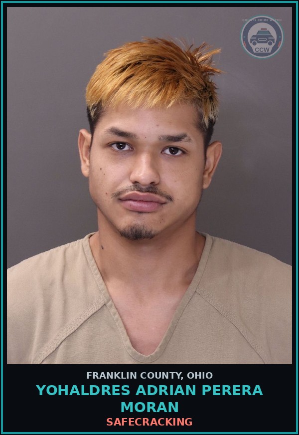Booking mugshot of Yohaldres Adrian Perera Moran in Franklin County