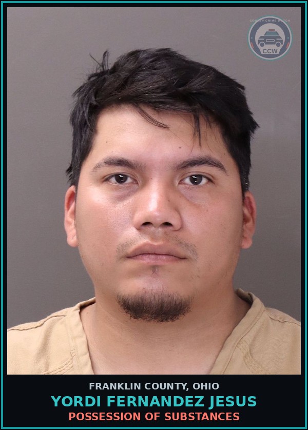 Booking mugshot of Yordi Fernandez Jesus in Franklin County