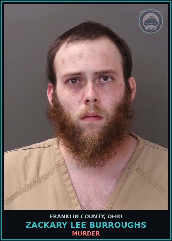 Booking mugshot of Zackary Lee Burroughs in Franklin County