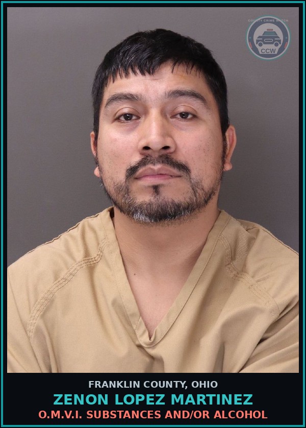 Booking mugshot of Zenon Lopez Martinez in Franklin County
