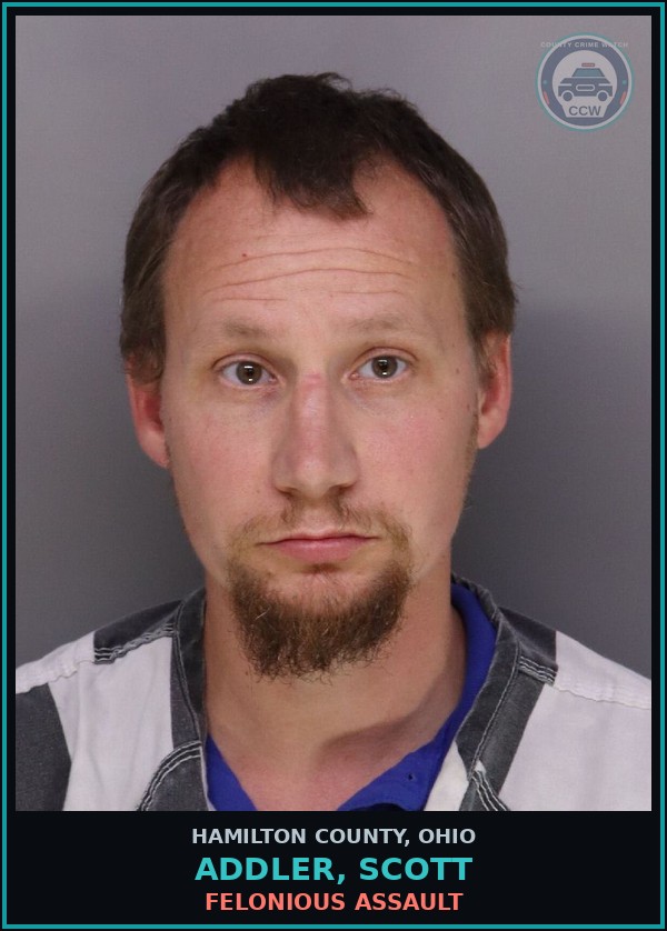 Booking mugshot of Addler, Scott in Hamilton County