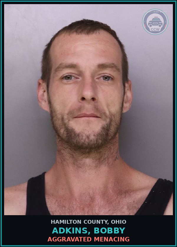 Booking mugshot of Adkins, Bobby in Hamilton County