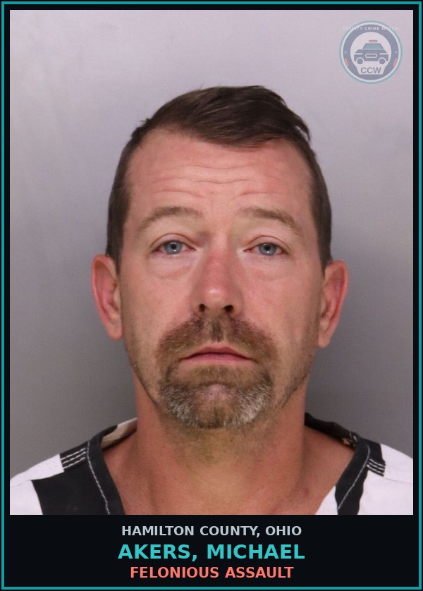 Booking mugshot of Akers, Michael in Hamilton County