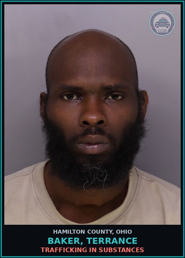 Booking mugshot of Baker, Terrance in Hamilton County