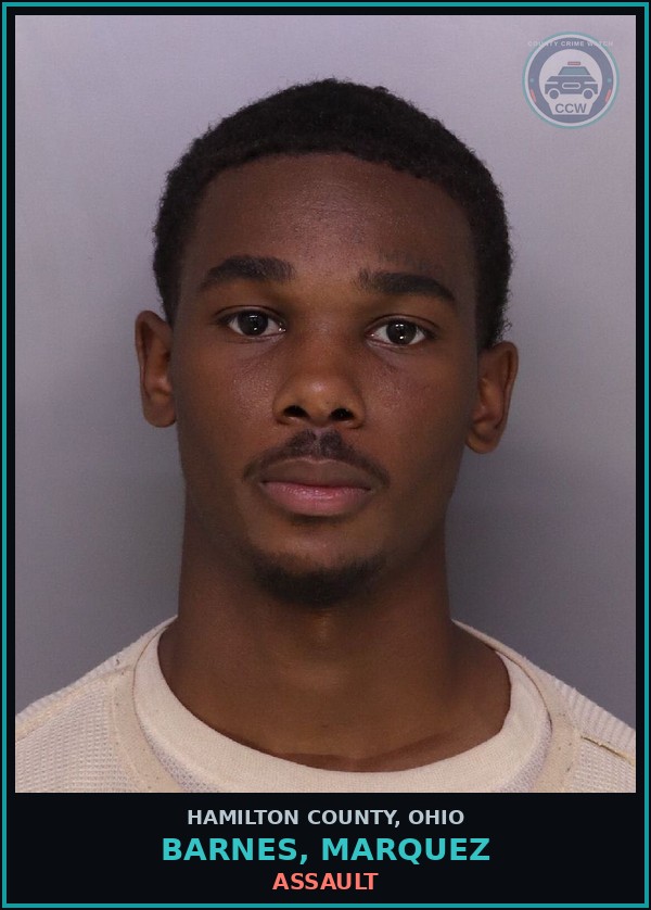 Booking mugshot of Barnes, Marquez in Hamilton County