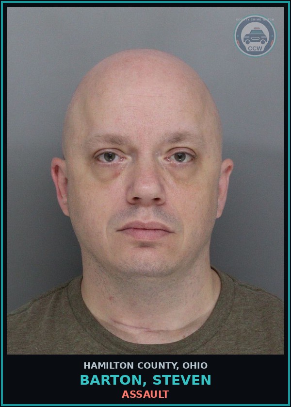 Booking mugshot of Barton, Steven in Hamilton County