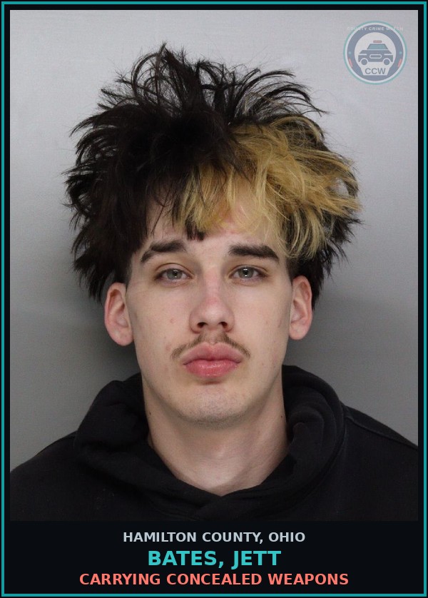 Booking mugshot of Bates, Jett in Hamilton County