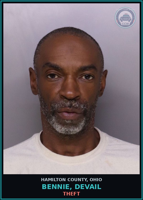 Booking mugshot of Bennie, Devail in Hamilton County