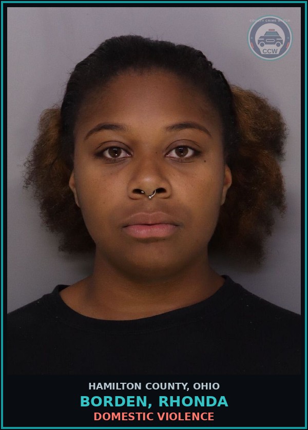 Booking mugshot of Borden, Rhonda in Hamilton County