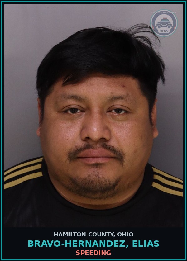 Booking mugshot of Bravo-Hernandez, Elias in Hamilton County