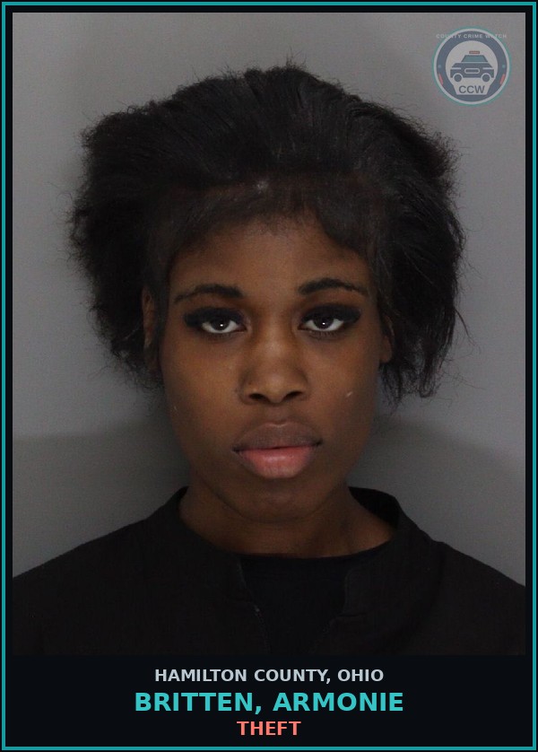 Booking mugshot of Britten, Armonie in Hamilton County
