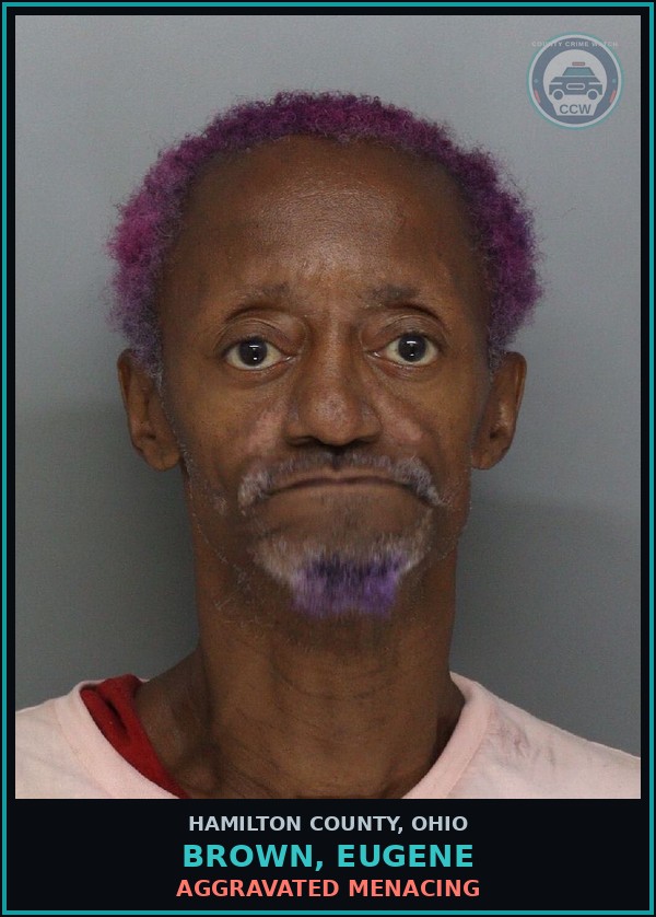 Booking mugshot of Brown, Eugene in Hamilton County