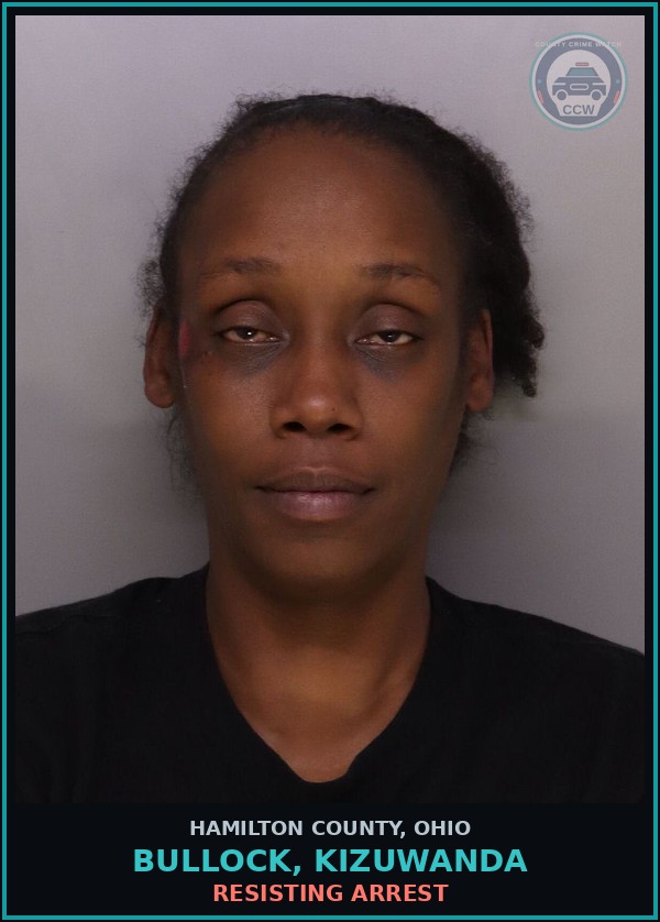 Booking mugshot of Bullock, Kizuwanda in Hamilton County
