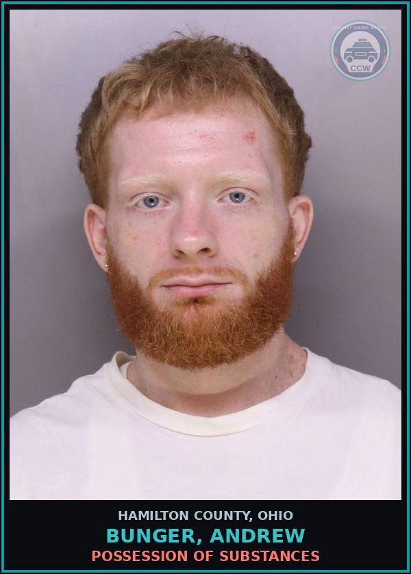 Booking mugshot of Bunger, Andrew in Hamilton County