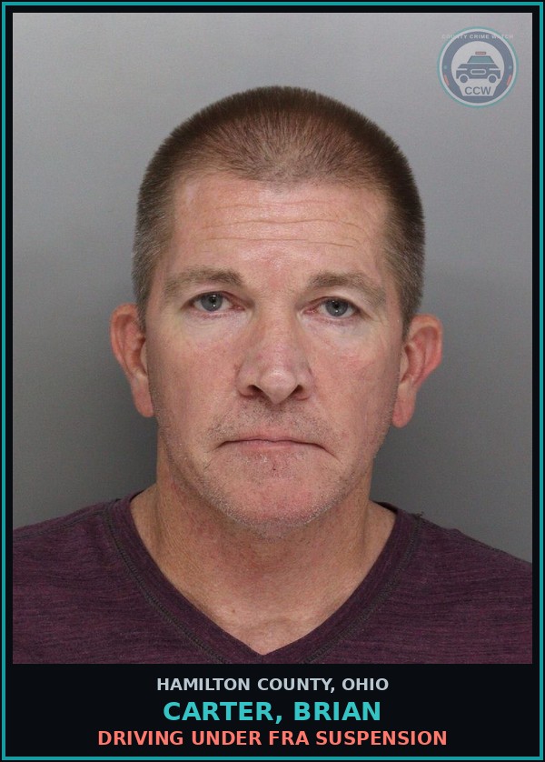 Booking mugshot of Carter, Brian in Hamilton County