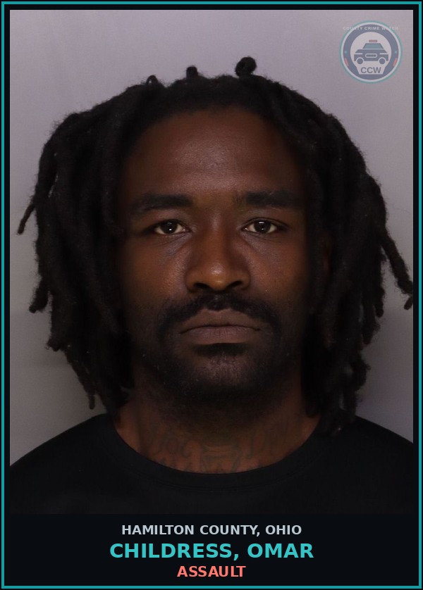 Booking mugshot of Childress, Omar in Hamilton County