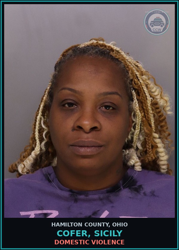 Booking mugshot of Cofer, Sicily in Hamilton County