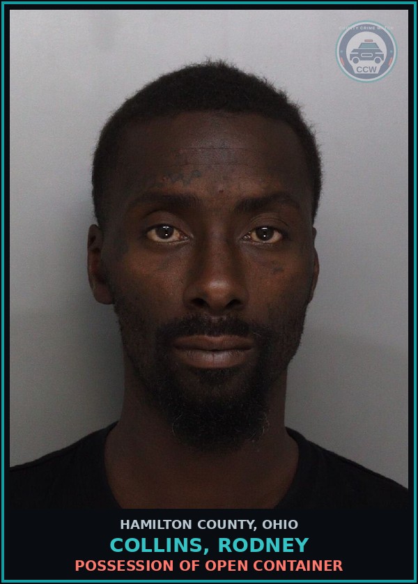 Booking mugshot of Collins, Rodney in Hamilton County