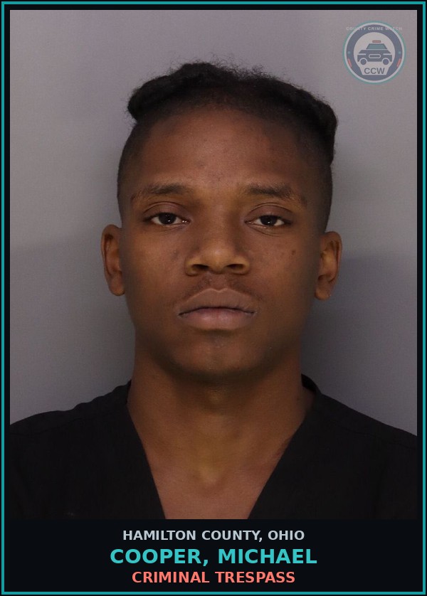 Booking mugshot of Cooper, Michael in Hamilton County