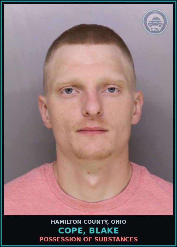 Booking mugshot of Cope, Blake in Hamilton County