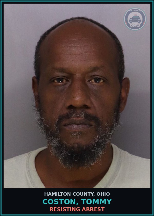 Booking mugshot of Coston, Tommy in Hamilton County