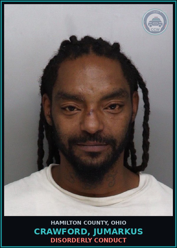 Booking mugshot of Crawford, Jumarkus in Hamilton County