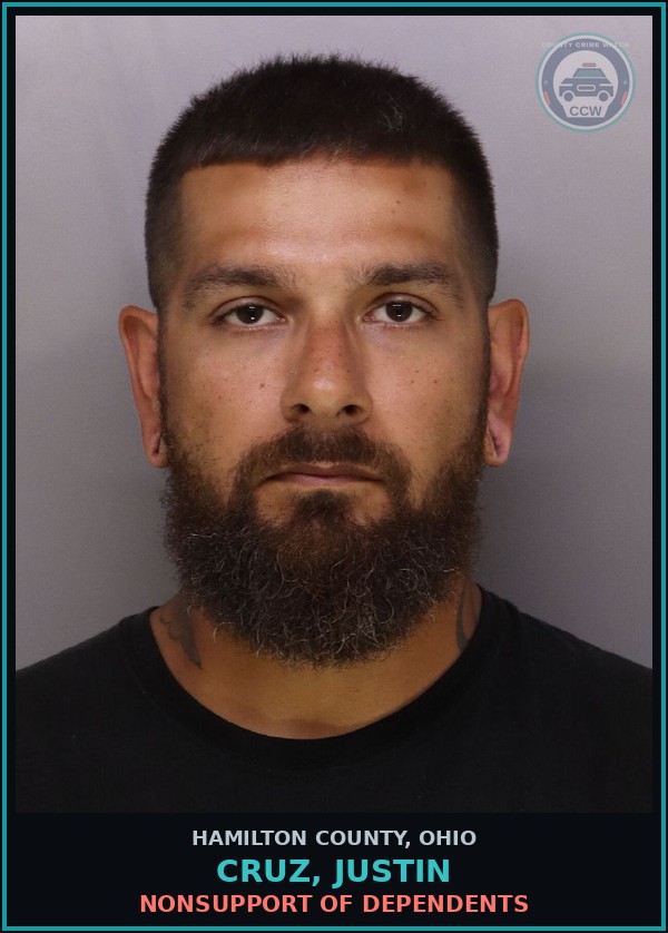 Booking mugshot of Cruz, Justin in Hamilton County