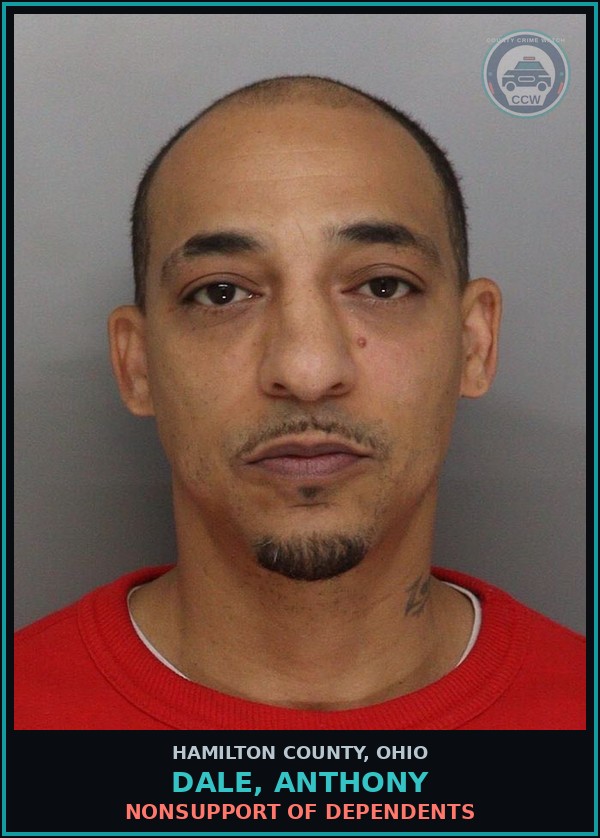 Booking mugshot of Dale, Anthony in Hamilton County