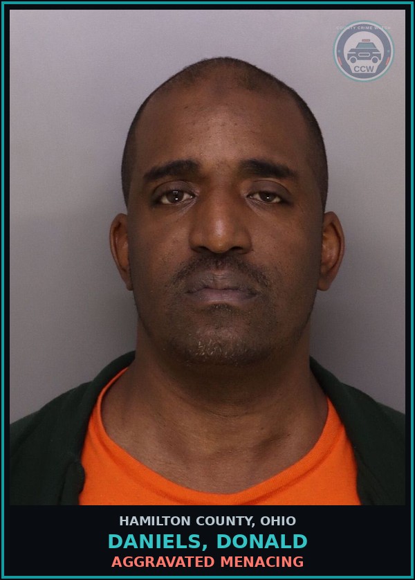 Booking mugshot of Daniels, Donald in Hamilton County